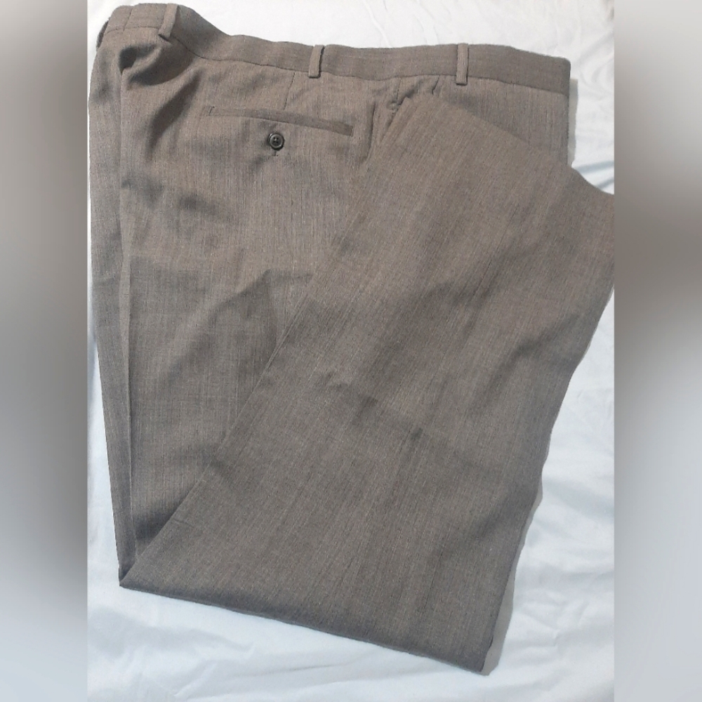 Mens Gray Kenneth Cole Select Dress Pants 100% Wool size 44 X 30
